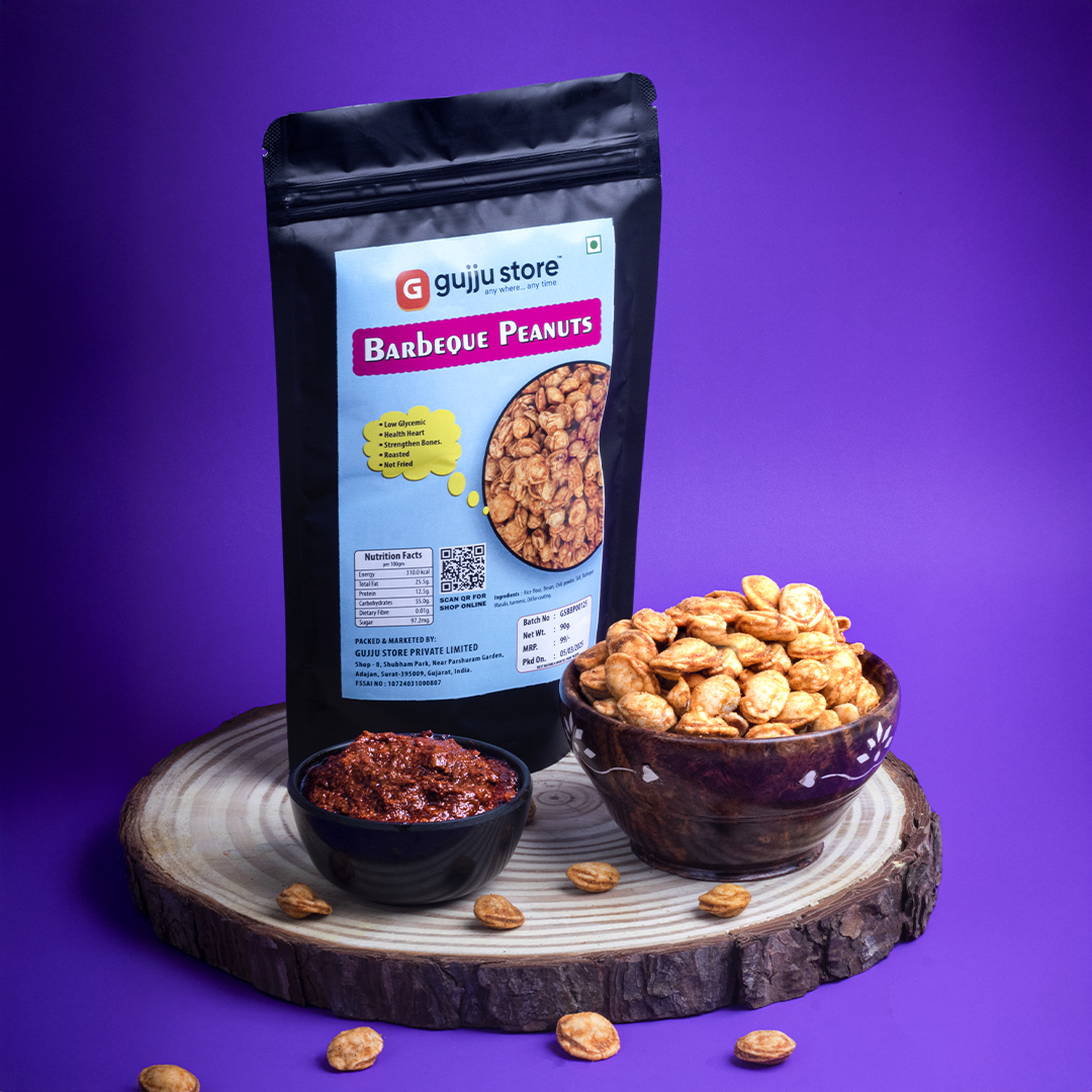 Barbeque Coated Peanuts – Roasted, Crunchy & Flavor-Packed | Gujju Store | 90g.