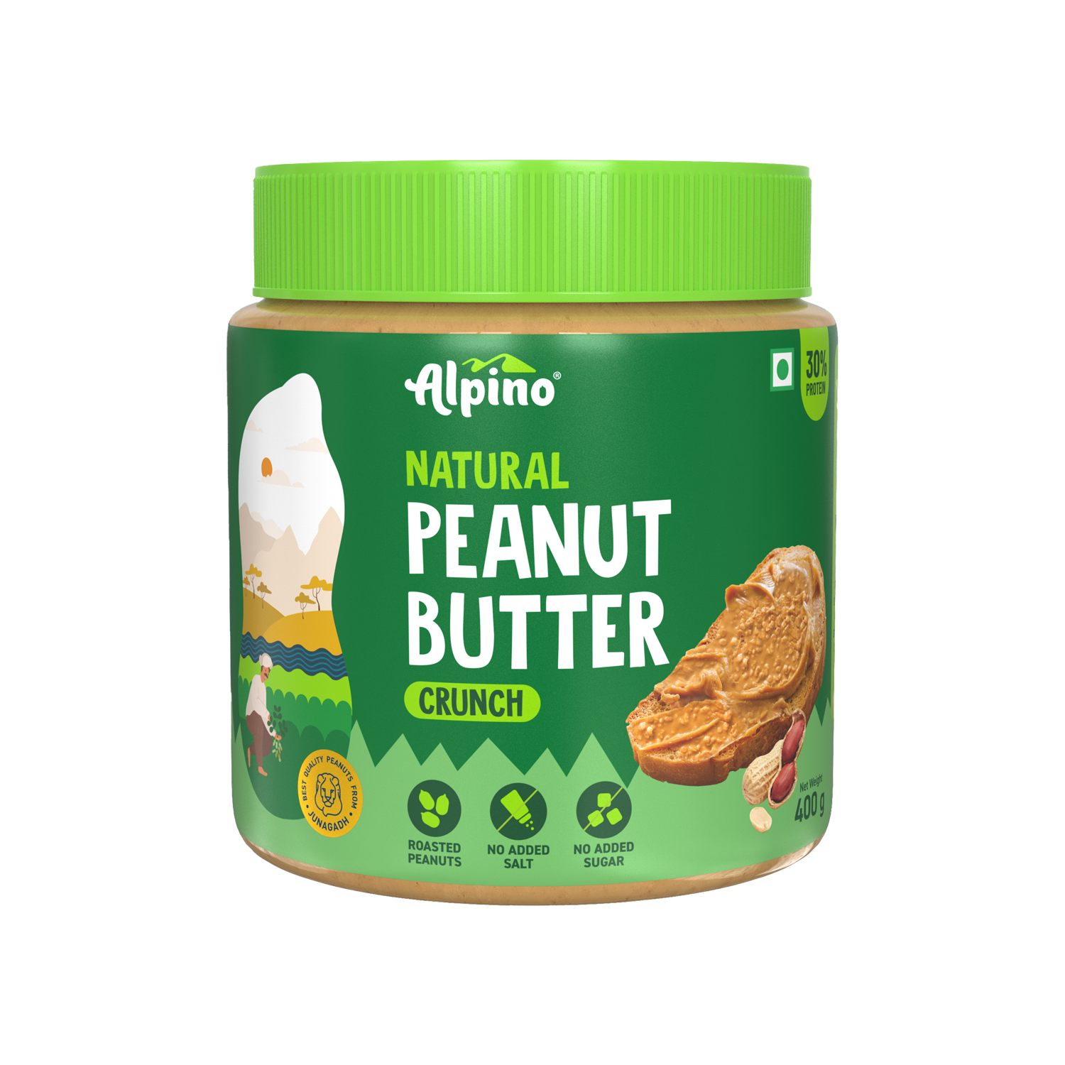 Alpino Natural Peanut Butter Crunch 400 G