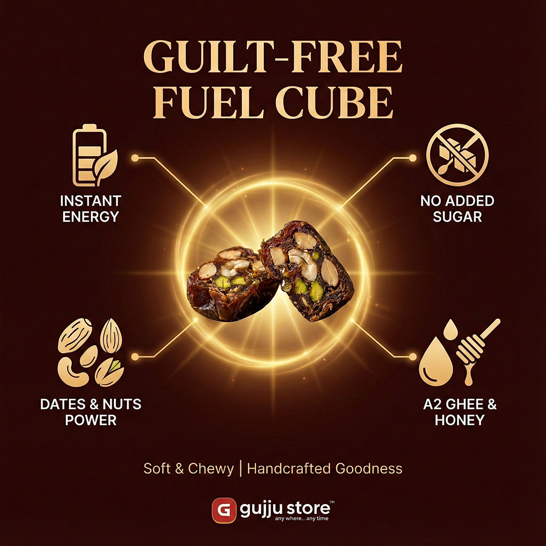 Dry Fruit Date Cubes | Gujju Store | 500g.