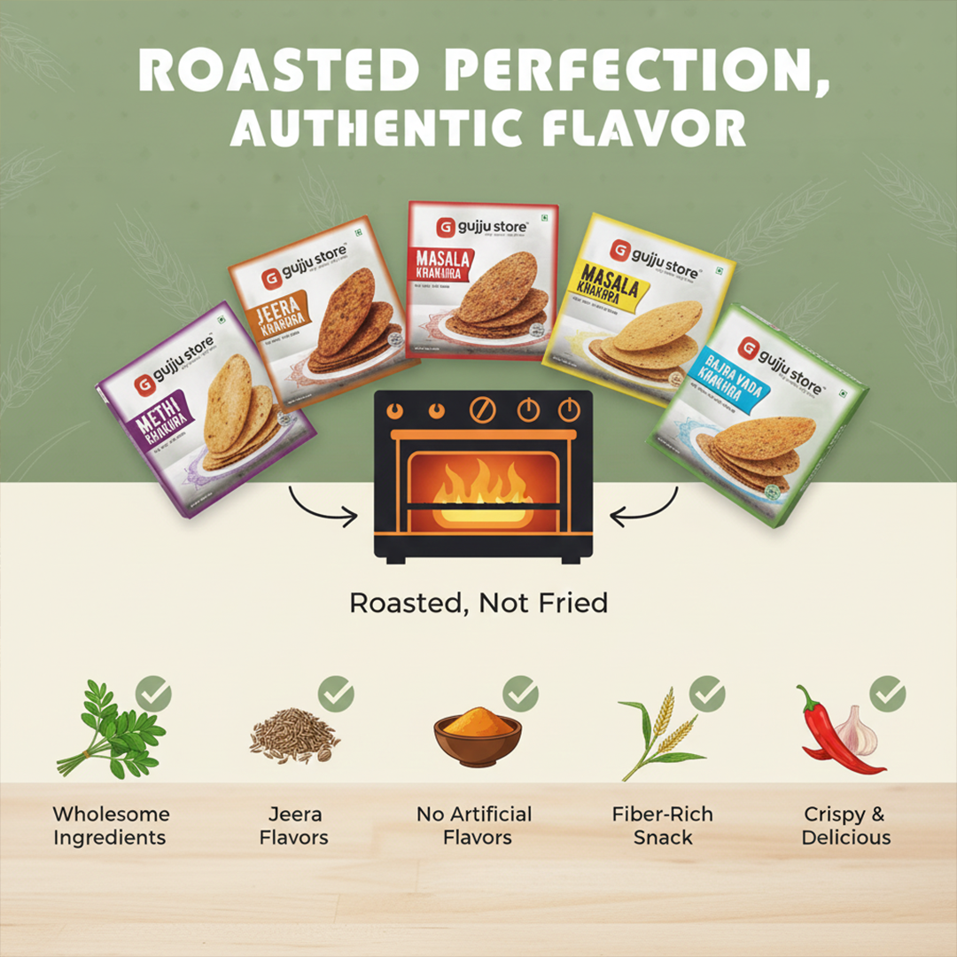 5 Khakhra Combo | Gujju Store | 200g. Each