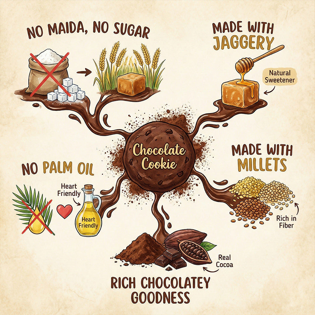 Gujju Store Chocolate Cookies – Wholesome Indulgence with Millets | 150g.