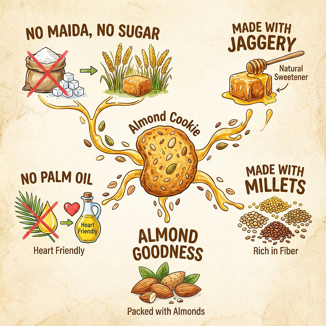 Gujju Store Almond Cookies – Wholesome Goodness in Every Bite | 150g.