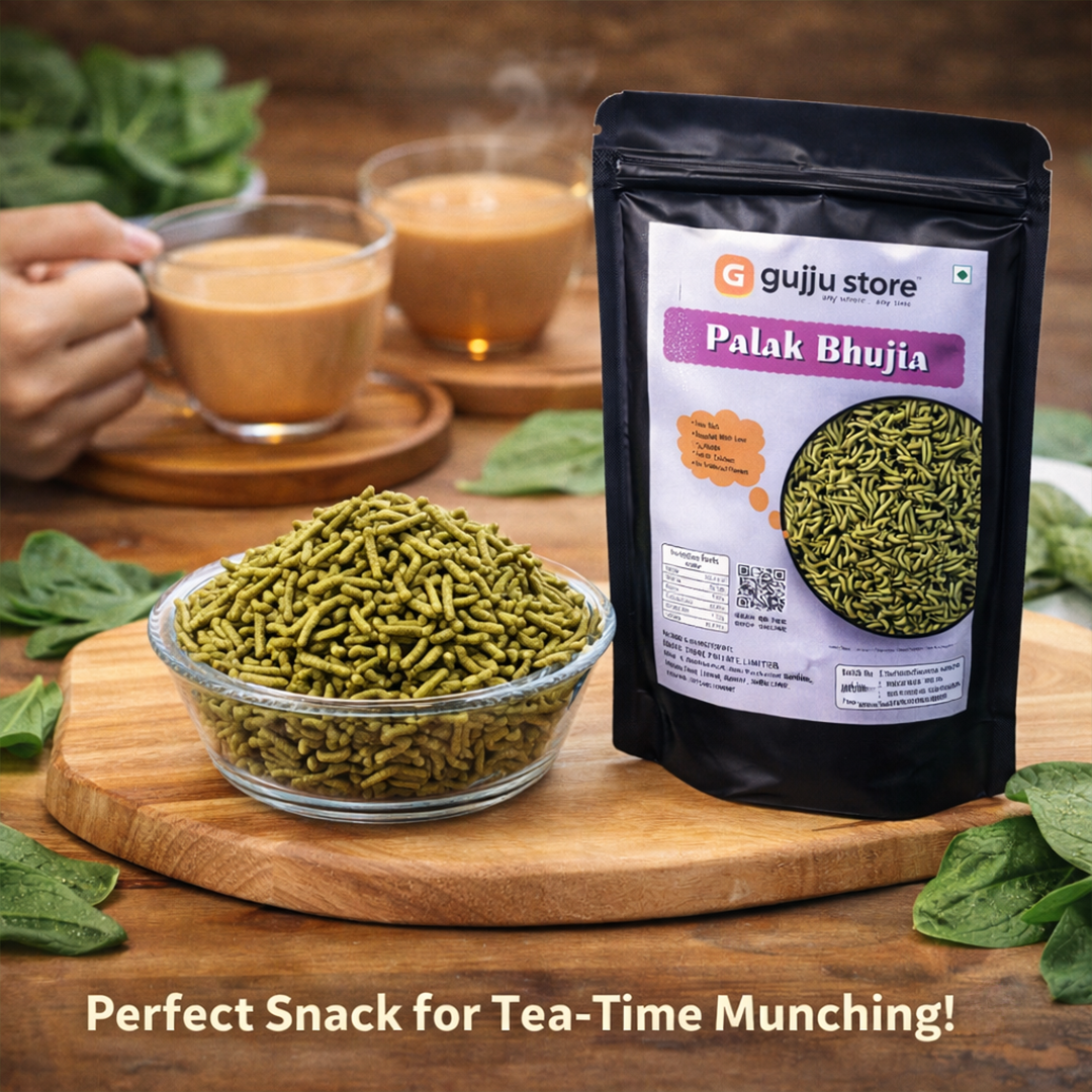 Spinach (Palak) Bhujiya – A Crispy, Wholesome Delight! | 90g.