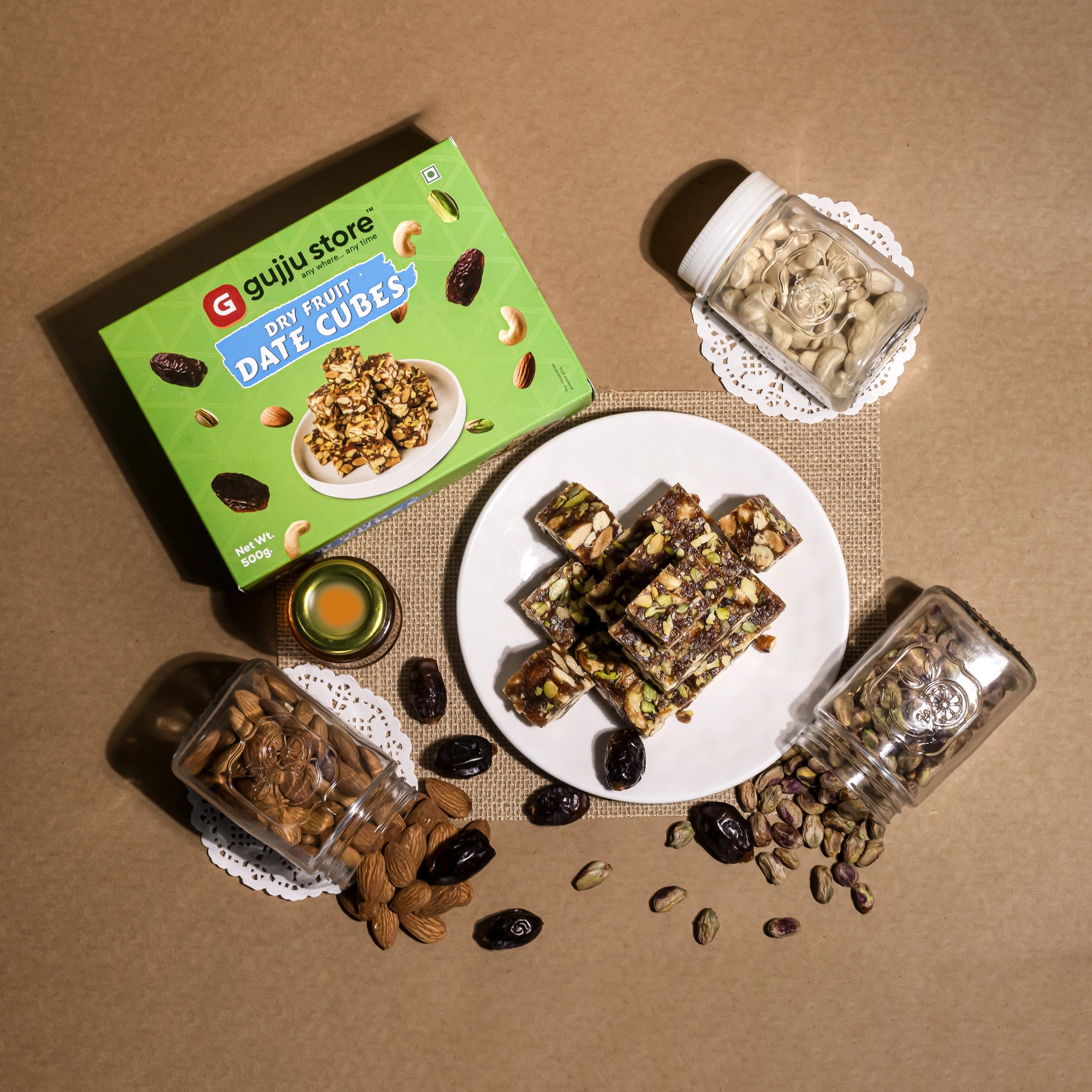 Dry Fruit Bars, a healthy and nutritious snack made with a blend of assorted dry fruits and dates, perfect for energy and wellness