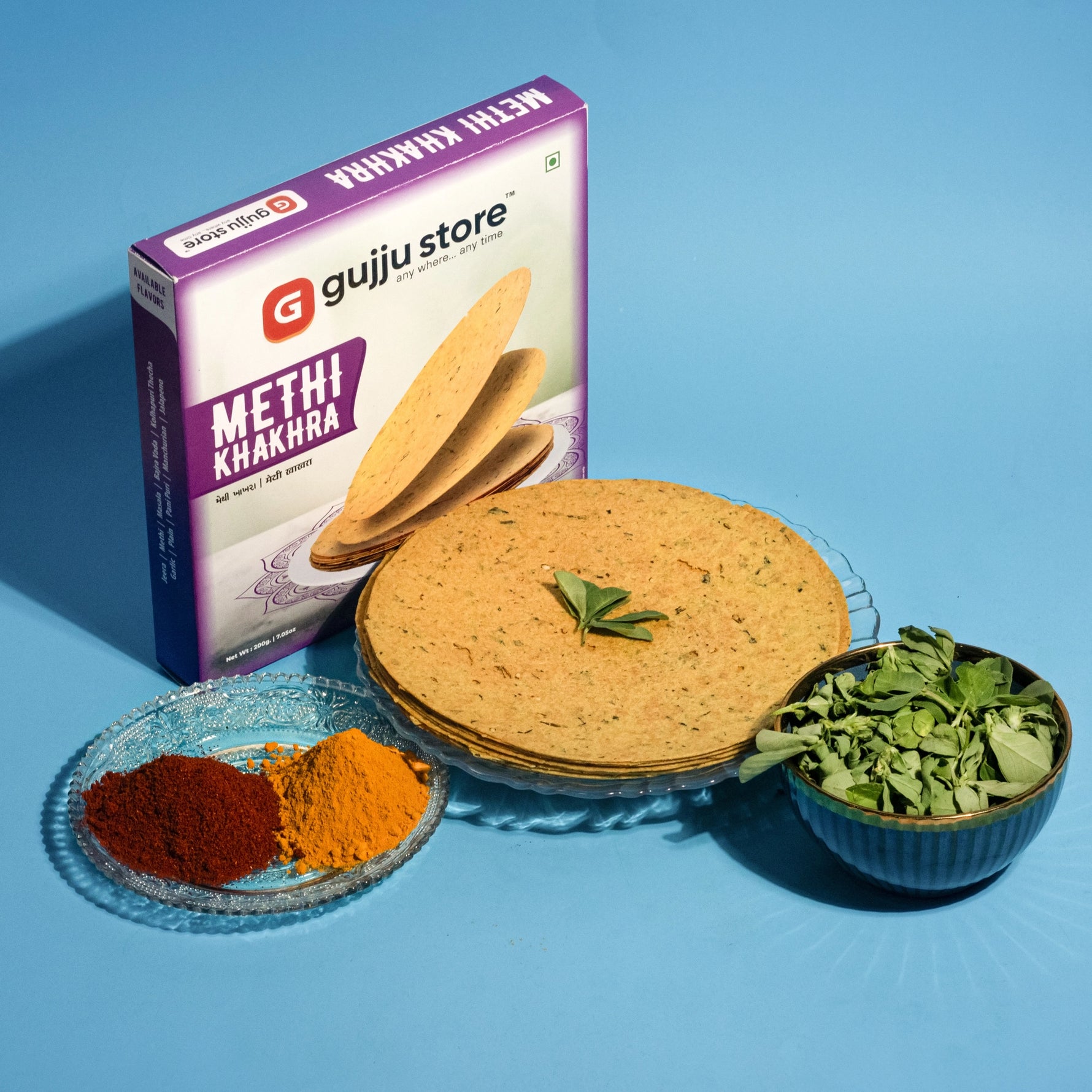 Methi Khakhra, an authentic Indian snack with the flavor of fenugreek, crunchy and full of health benefits